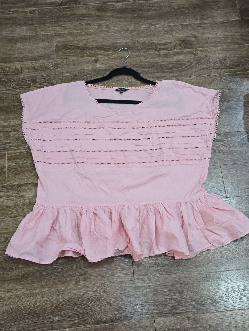 Women’s Pink Peplum Ruffle Top